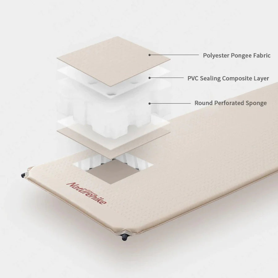 NatureHike Square Square Seffable Diversable Pad - Beige Single (200*75*3)