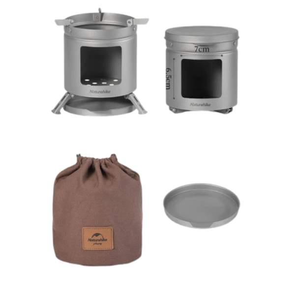 NatureHike Mini Titanium Wood Stove - Titanium Color