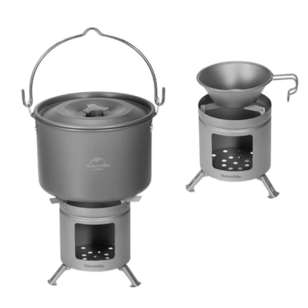 NatureHike Mini Titanium Wood Stove - Titanium Color