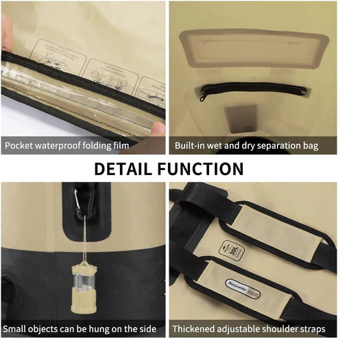 Naturehike TB03-Shimmer-TPU Wet and Dry Separation Waterproof Bag- Khaki (30L) (without shoes)