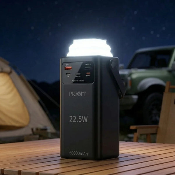 Preom 60000Mah Power Bank With Light And 4 Built-In Cables (7393196810210)