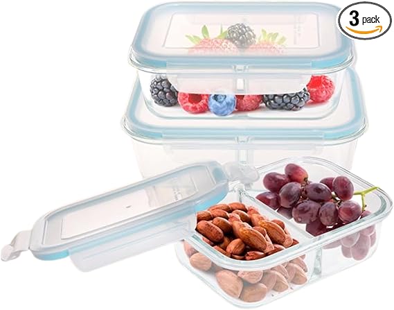 WESTINGHOUSE-6pcs Glass Food Container  Set With Transparent Lids.