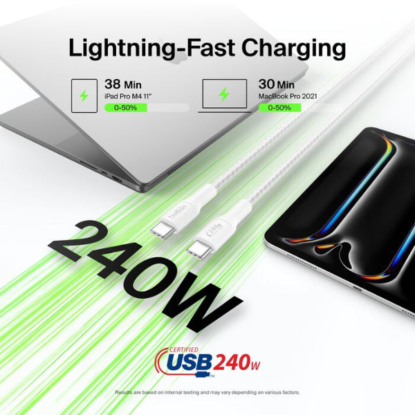 Belkin Boostchargeâ Usbc To Usbc Braided Cable 240W Pd 48V5A 1M B