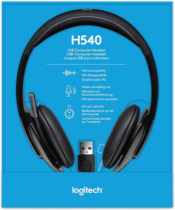 سماعة رأس Logitech H540 Usb سلكية - سلكية / Usb / ستيريو / أسود 