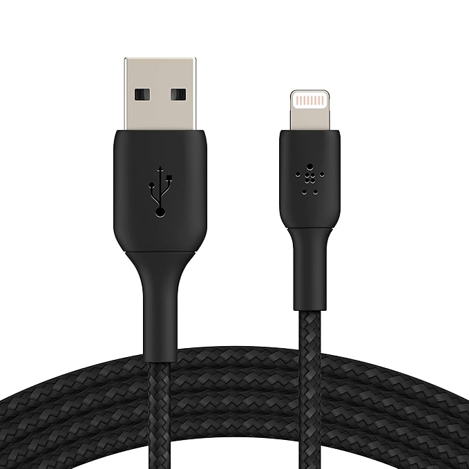 Belkin Premium Braided A-Ltg Cable 1M Black(Caa002Bt1Mbk)
