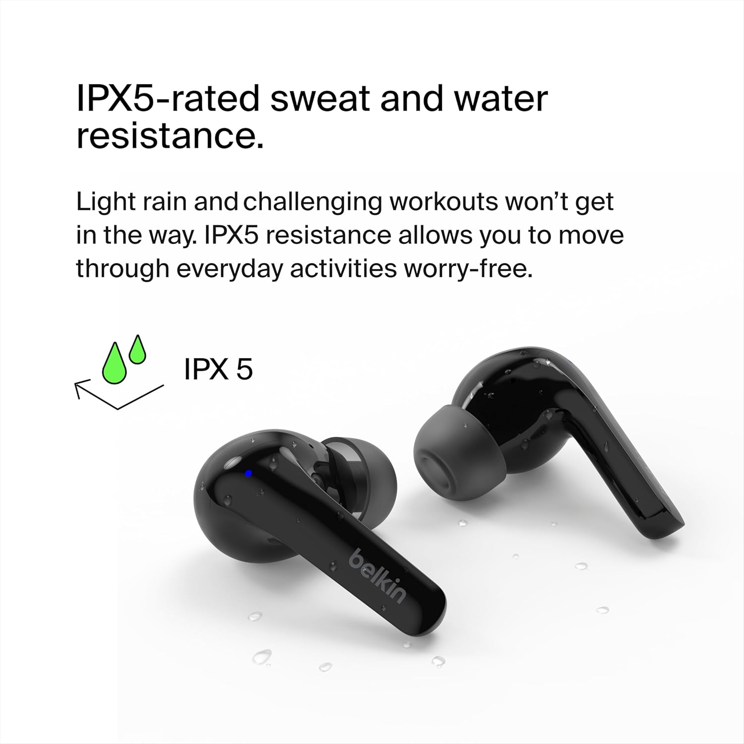 Belkin Soundform Motion True Wireless Earbuds  Black