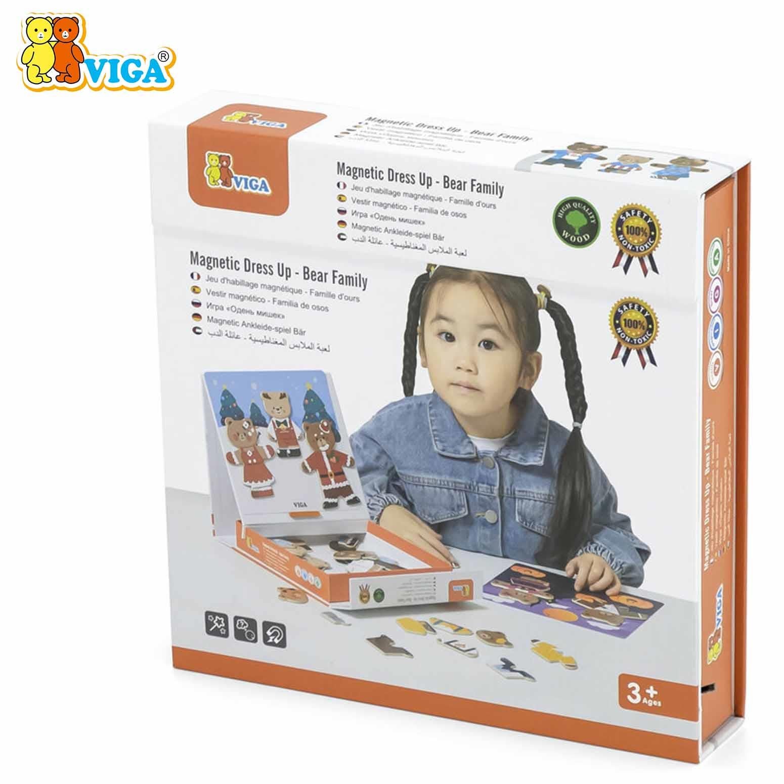 Viga Magnetic Dress Up - Bear Family