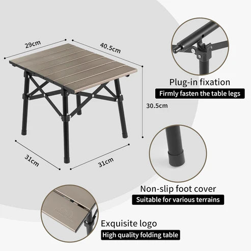 Naturehike Outdoor Portable Folding Table - Brown (Small) (40.5*29*30.5)