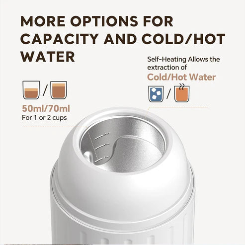 iCafilas 2-in-1 Portable Espresso Maker with Heating - White