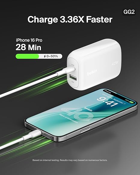 Belkin Boostcharge 42W Usbc Wall Charger With Pps Features .