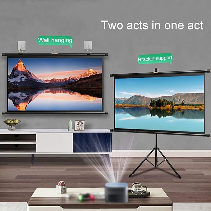 Gamvity 100-inch Tripod Projector Screen – 4:3 Aspect Ratio | Matte White