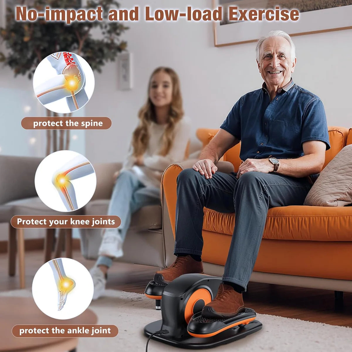 Black Bull Under Desk Elliptical Exercise Machine, Ellipse Leg Exerciser with Remote.