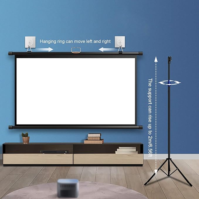 Gamvity 100-inch Tripod Projector Screen – 4:3 Aspect Ratio | Matte White