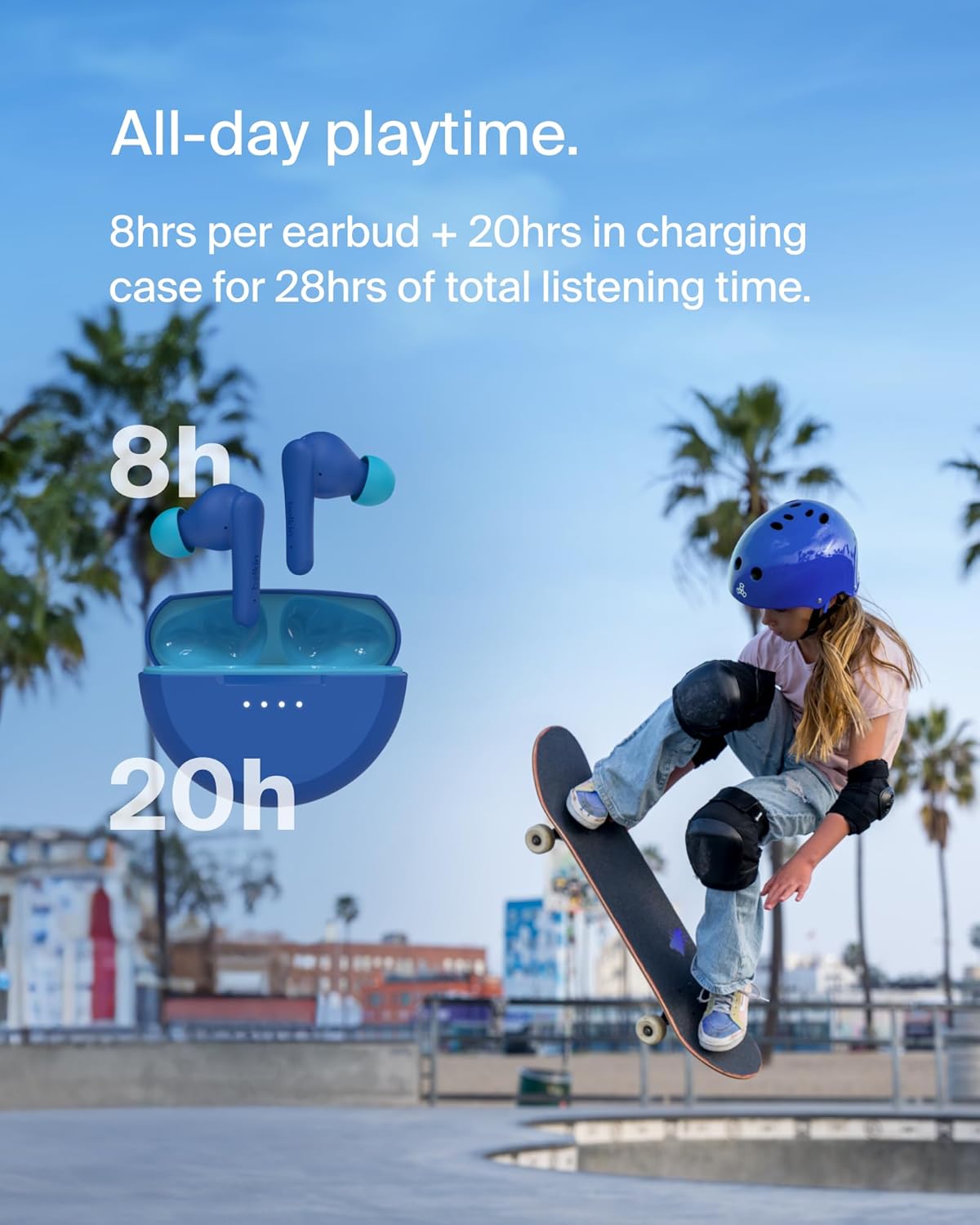 Belkin Soundform Nano-True Wireless Earbuds For Kids Blue