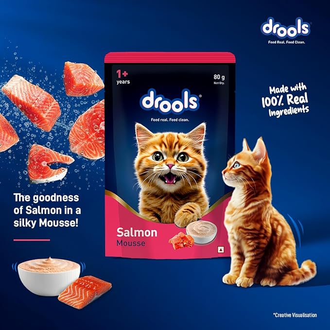 Drools  Salmon Mousse   Cat  80gm  (12pcs)