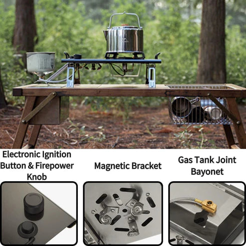 Naturehike G01 Tabletop Folding Single Head Gas Furnace - Black