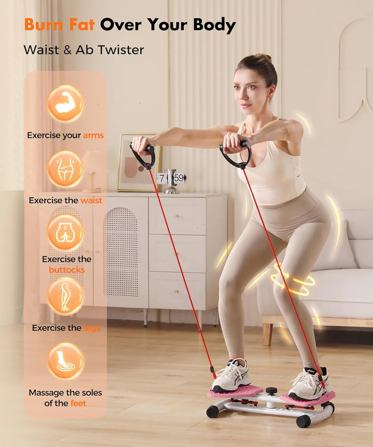 Black Bull Waist Twister Machine Exercise Fitness Tool, Ab Twister Board/ Smart LED Digital Monitor
