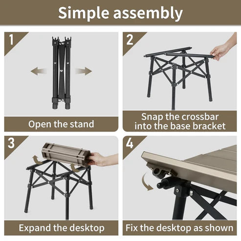 Naturehike Outdoor Portable Folding Table - Brown (Small) (40.5*29*30.5)