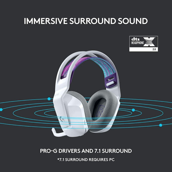 Logitech G733 Lightspeed Wireless RGB Gaming Headset-White