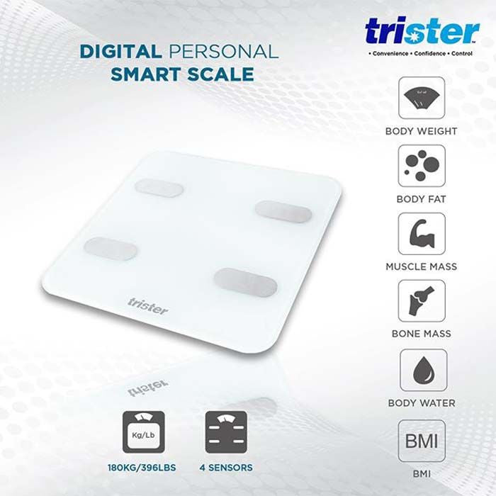Trister Smart Body Musc Bone Bmi Scale -White 4S