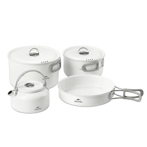 Naturehike Ceramic Non-Stick Pot Set - White (4pcs)