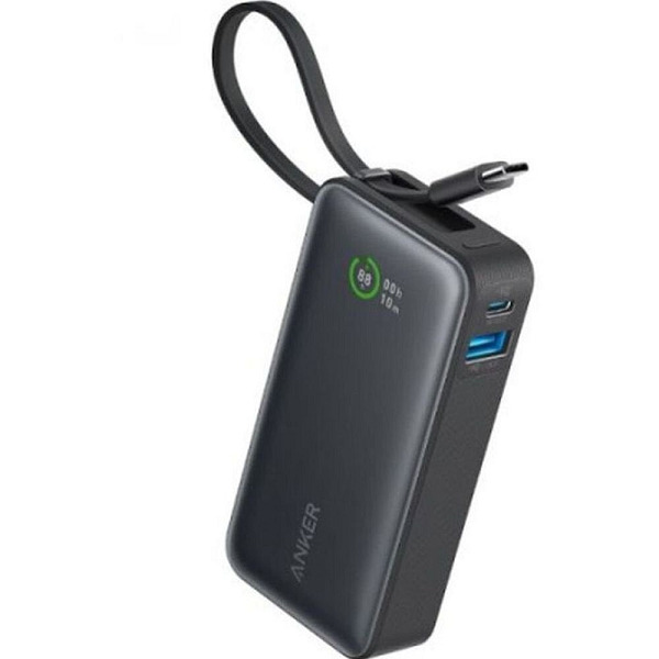 Anker Nano Power Bank (30W, Built-In USB-C Cable) 10000 PD Black