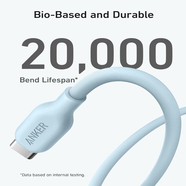 ANKER 544 USB-C إلى USB-C Cable 140W Bio المستندة إلى 0.9m/3ft -blue