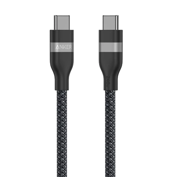 Anker Usb-C To Usb-C Cable 240W Upcycled-Braided 0.9M/3Ft -Black