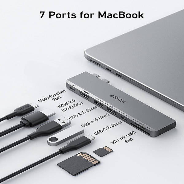 Anker 547 USB-C HUB (7-in-2 ، لـ MacBook)