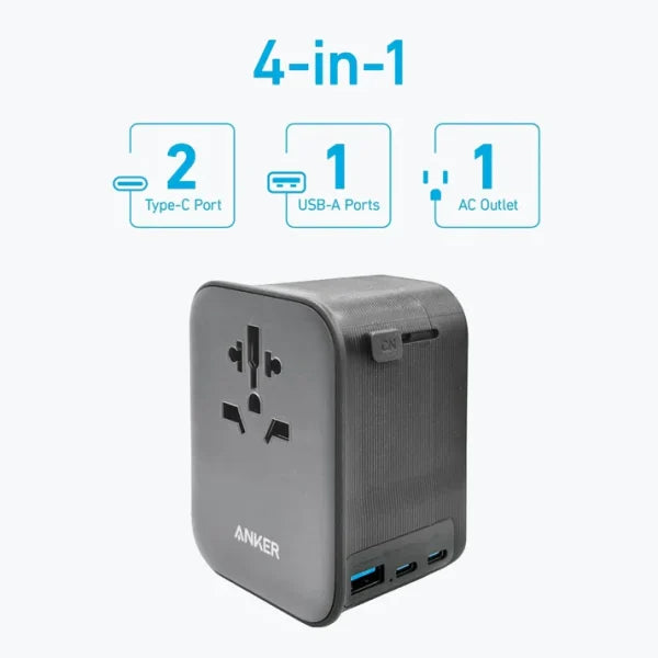 Anker Nano Travel Adapter 4-In-1 65W -Black