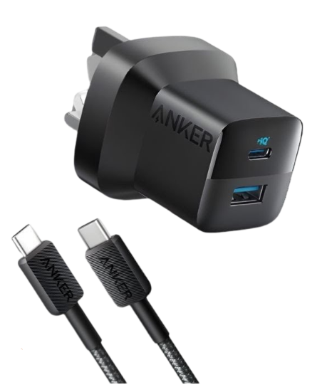 Anker 323 Charger 33W with 322 USB-C to USB-C Cable 3ft Black
