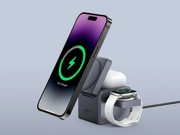 Anker 3-in-1 Cube with MagSafe Gray