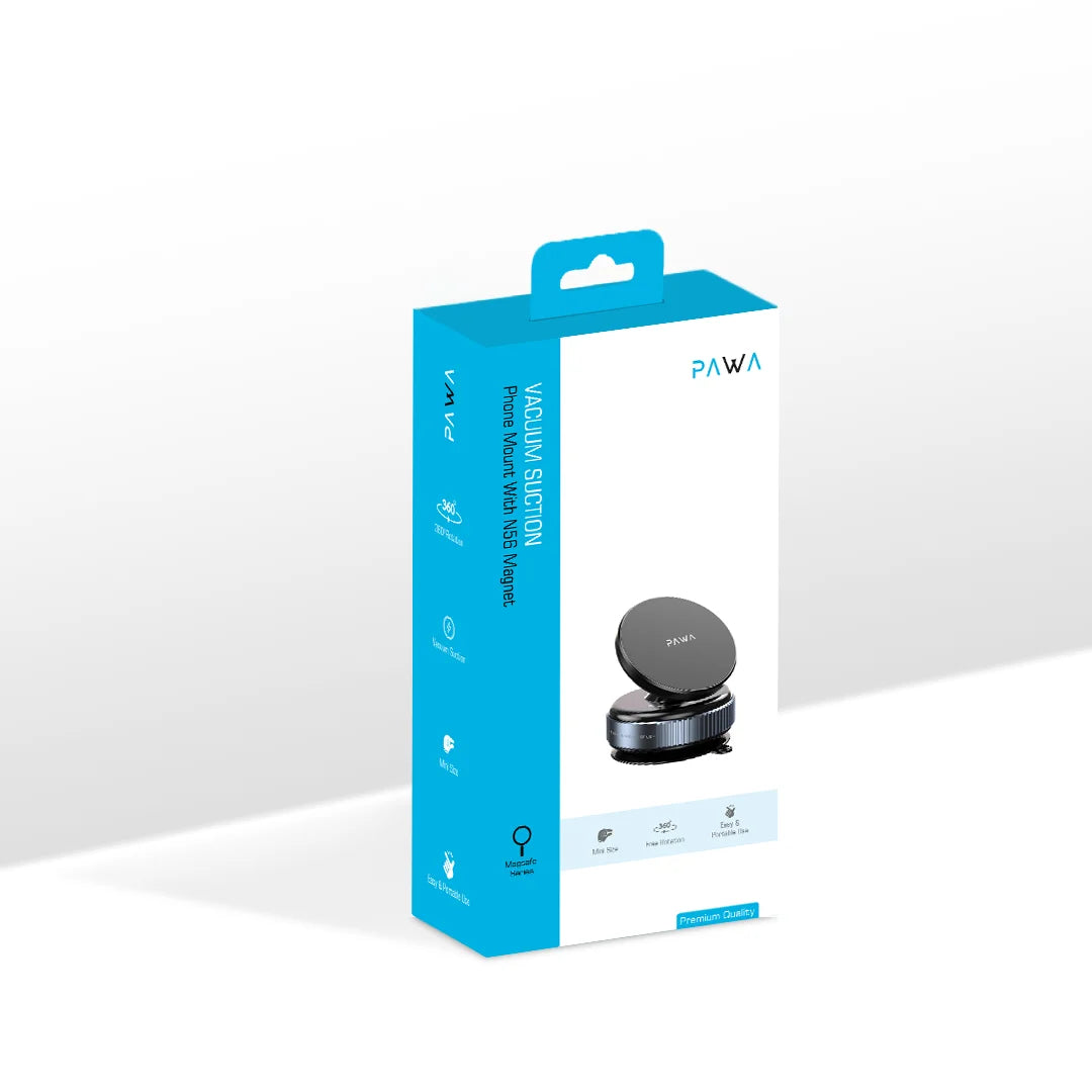 Pawa Vacuum Suction Phone mount with N56 Magnet