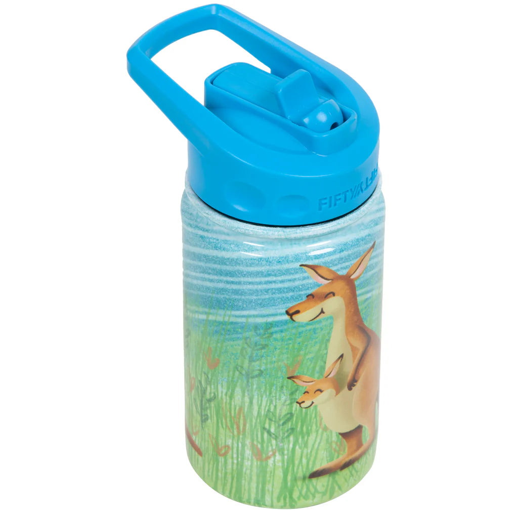 Fifty Fifty Kids Bottle with Straw Lid 350ML (Kangaroo)