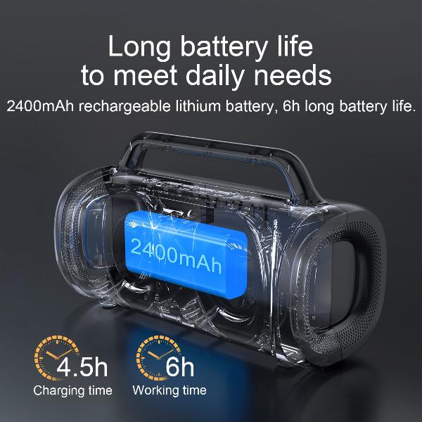 مكبر الصوت اللاسلكي JR-MW02 40W مع مصابيح RGB