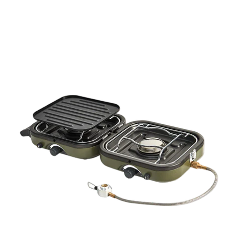 Naturehike Double Burner Folding Gas Stove - Army Green