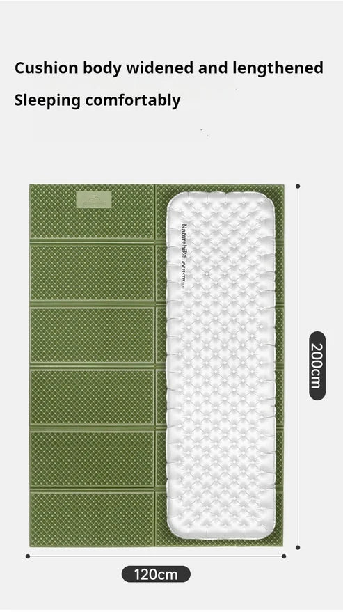 Naturehike Troues-R1.8 Egg Nest Folding Moisture Proof Pad - Olive Green / Double (200*120*1.8)