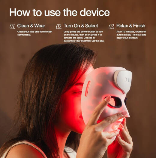 Elle Led Mask Radiance Boost Pro Facewear Pink Colour