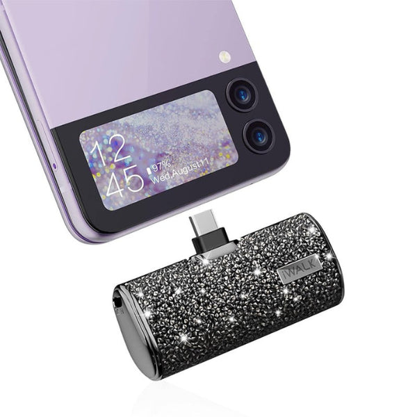 iWALK Secret 4500mAh Bling Portable Charger لجهاز iPhone - أسود