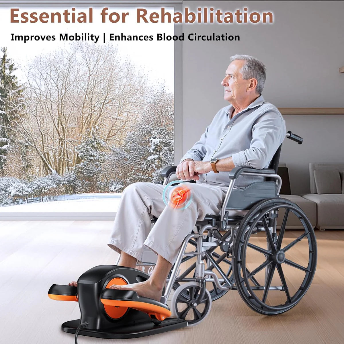 Black Bull Under Desk Elliptical Exercise Machine, Ellipse Leg Exerciser with Remote.