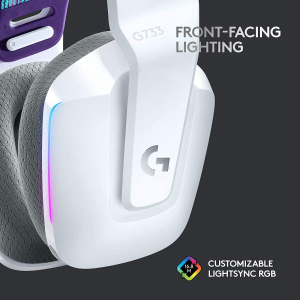 Logitech G733 Lightspeed Wireless RGB Gaming Headset-White