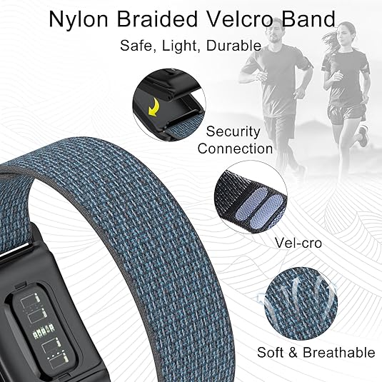 SURUNDO NYLON SPORT BAND COMPATIBLE WITH WHOOP BAND 4.0 WITH BUMPER CASE-GREY