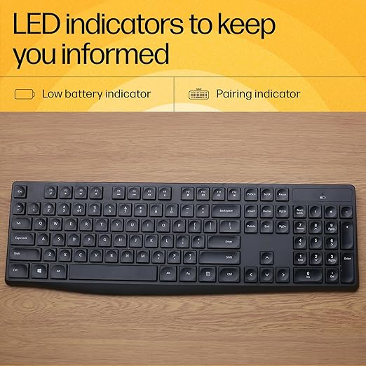 Hp Cs10 لوحة مفاتيح وفأرة لاسلكية - لاسلكي / عربي/إنجليزي / أسود 