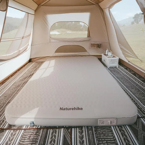 Naturehike Yugu C12 Comfort Automatic Inflatable Cushion With Inner Inflatable Pump - Beige Double (200*132*12)