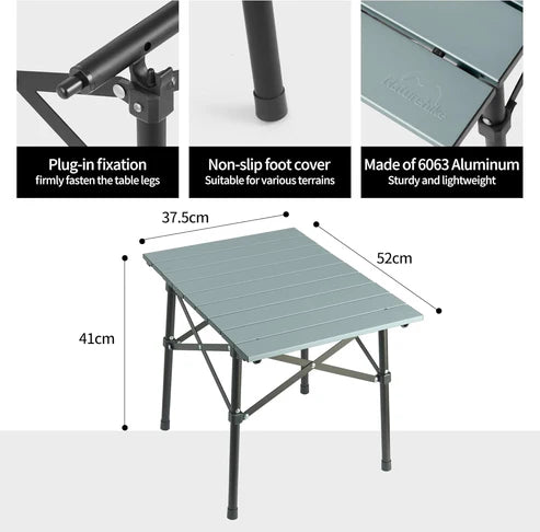 Naturehike Yamami Y01 Portable Folding Table - Grey (52*37.5*41)