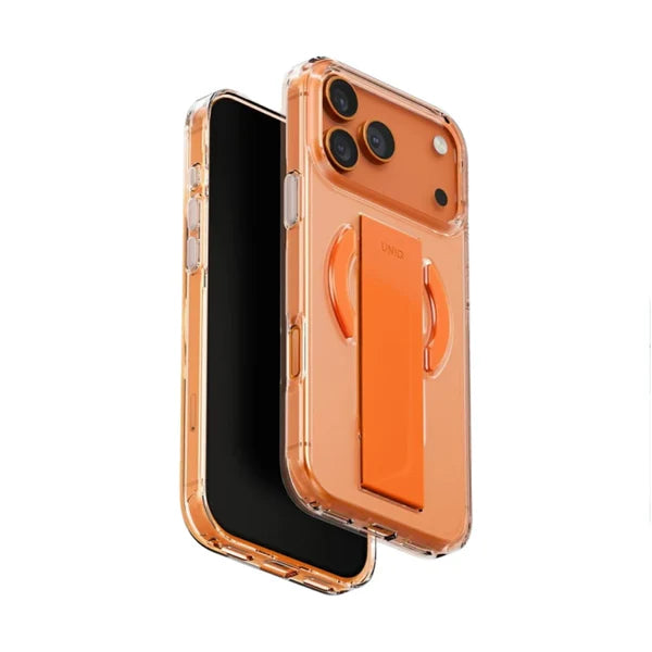 Uniq Hybrid iPhone 17 Pro max Mag click Charging Heldro Air-Volt Orange