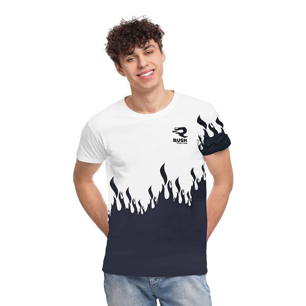 Gaming T-Shirt With Rush For Fun Logo XXl-White/Black