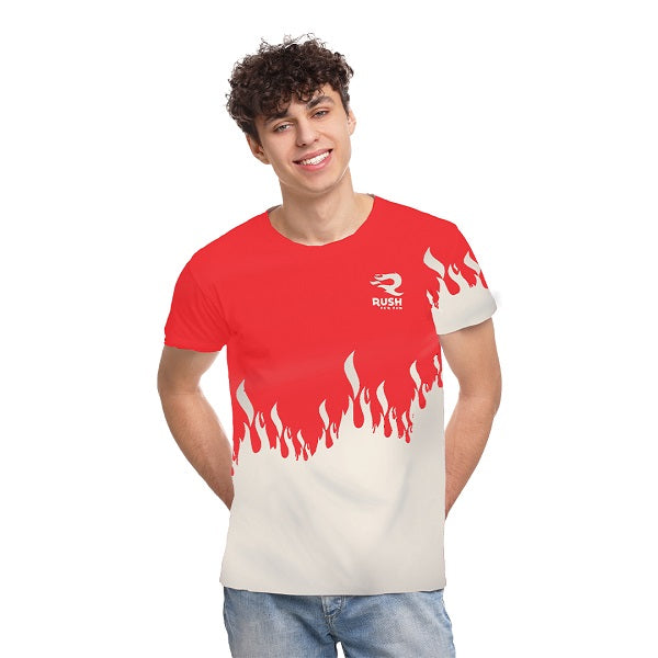 Gaming T-Shirt With Rush For Fun Logo XXl-White/Red