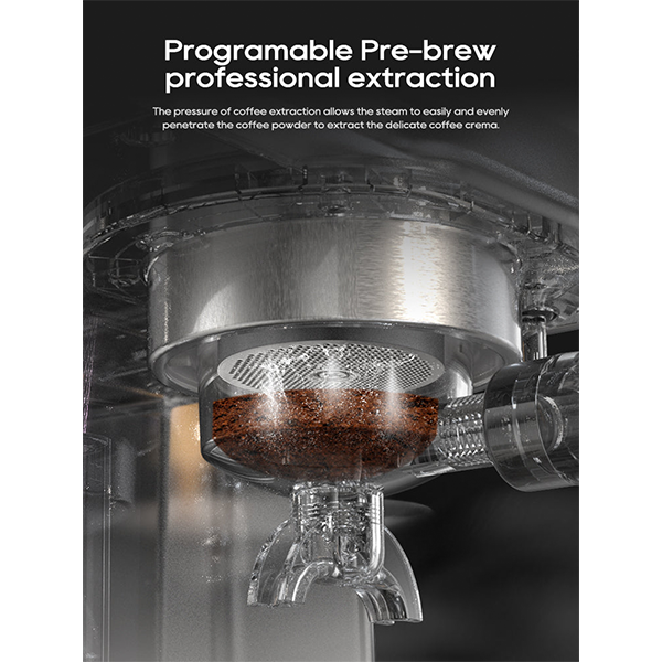 HiBREW Semi Automatic Espresso Coffee Machine Temperature Adjustable H10A - Silver