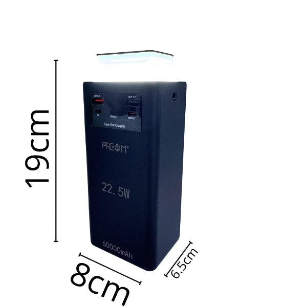 Preom 60000Mah Power Bank With Light And 4 Built-In Cables (7393196810210)